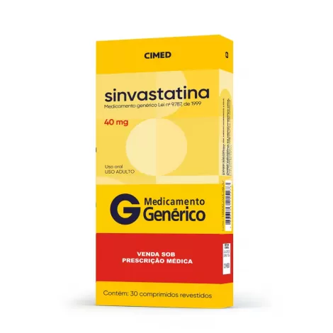 Sinvastatina Genérico Cimed 40mg 30 comprimidos revestidos